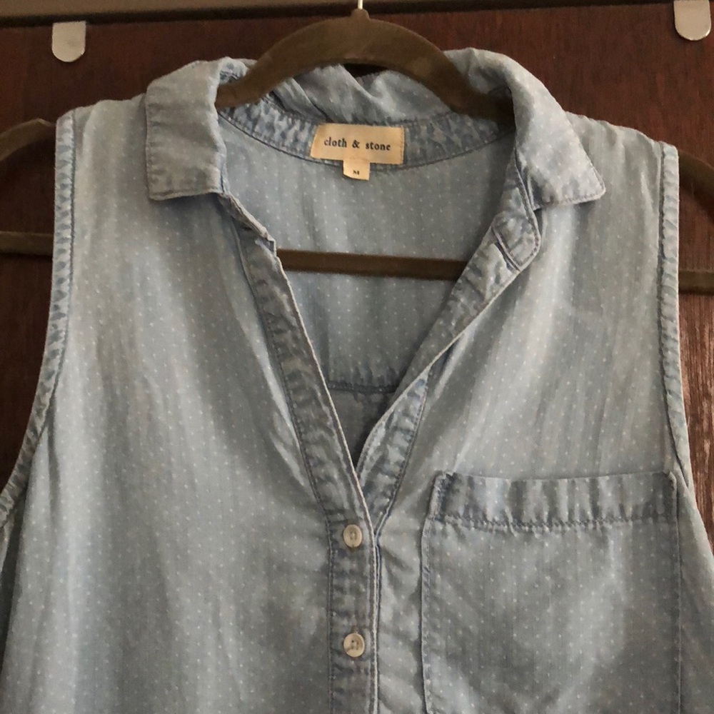 Anthropologie Cloth and Stone dot tencel top